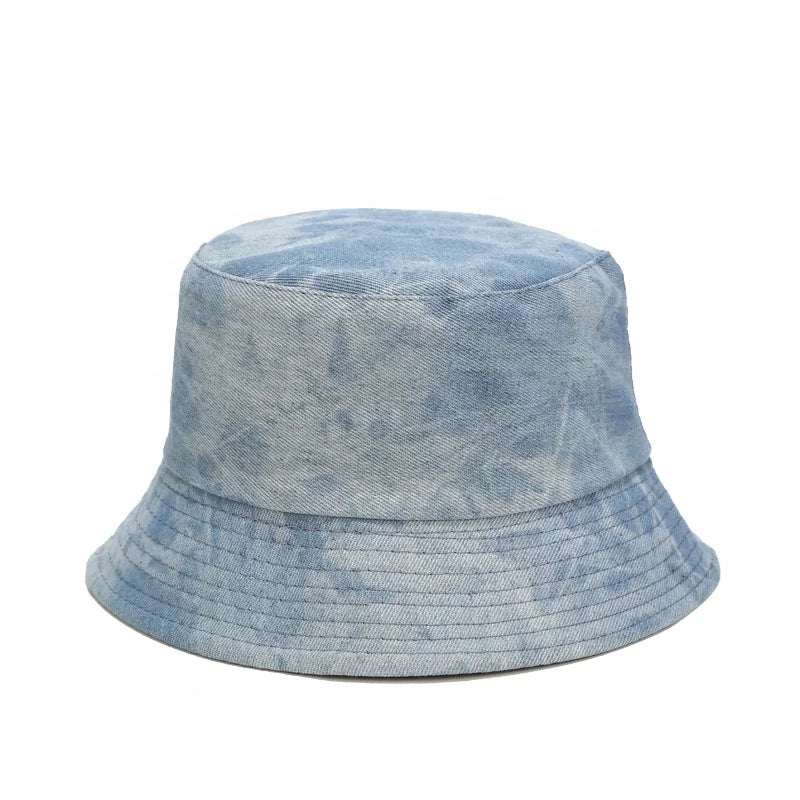 Men's Bucket Hats with Custom Embroidery Logo New Daily Sports Party Travel Cycling Denim Hat