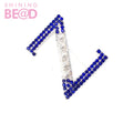 Metal Alloy Greek Sorority Blue Crystal Brooch Zeta Phi Beta Social Letters Z Pin Jewelry Women Sisterhood