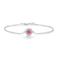 In Stock 925 Sterling Silver Bracelet for Women Pink Moissanite Modern Design Bracelet Women Fine Jewelry Best Gift for Party