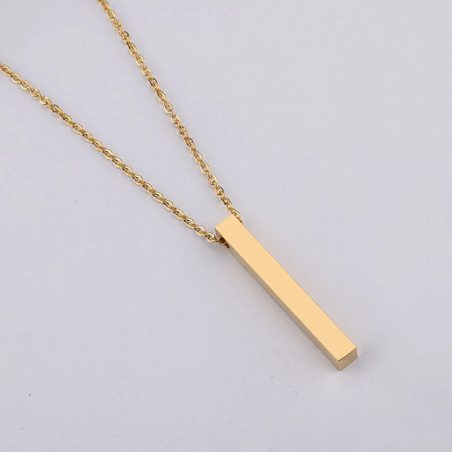 Wholesale Engraveable Stainless Steel Jewelry Gold 14k bar Necklace Blank
