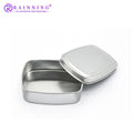 Recyclable Customized Empty Metal Silver Tin Packaging Rectangle Aluminum Square Soap Tin Box