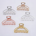 4.5cm*8cm Classical Opened Half Round Hair Claws Clips for Holding Ponytails Large Metal Filigree Hair Clamps Barrettes
