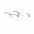 New Gold Frame Square Eyewear Business Bifocal Reading Glasses Men