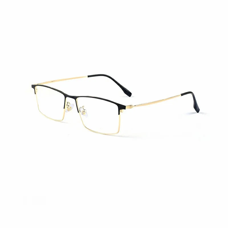 New Gold Frame Square Eyewear Business Bifocal Reading Glasses Men