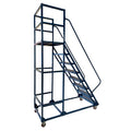 Single-Sided Movable Step Ladder Platform Light Duty Metallic Design Powder Coated Finish 150kg Capacity for Supermarkets