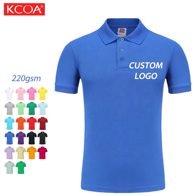 Short Sleeve Ready to Ship in Stocked Bulk Mens Golf Polo Shirt With Custom Logo