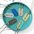 DAIHE New Peaky Blinders Stainless Steel Necklace Blade Razor Necklace Movie Series Jewelry Accessories for Men