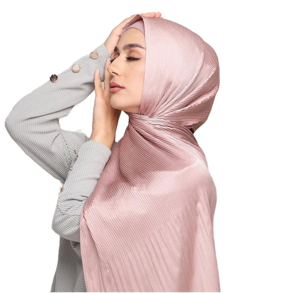 HS2001 2022 New Boutique Pure Color Light Women Shawl Crepe Head Scarves Hijabs Muslim Women