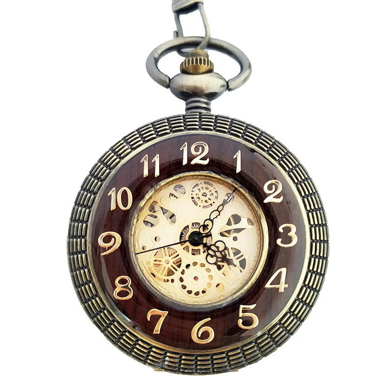 BOSHIYA Antique Mechanical Wooden Pocket Watch