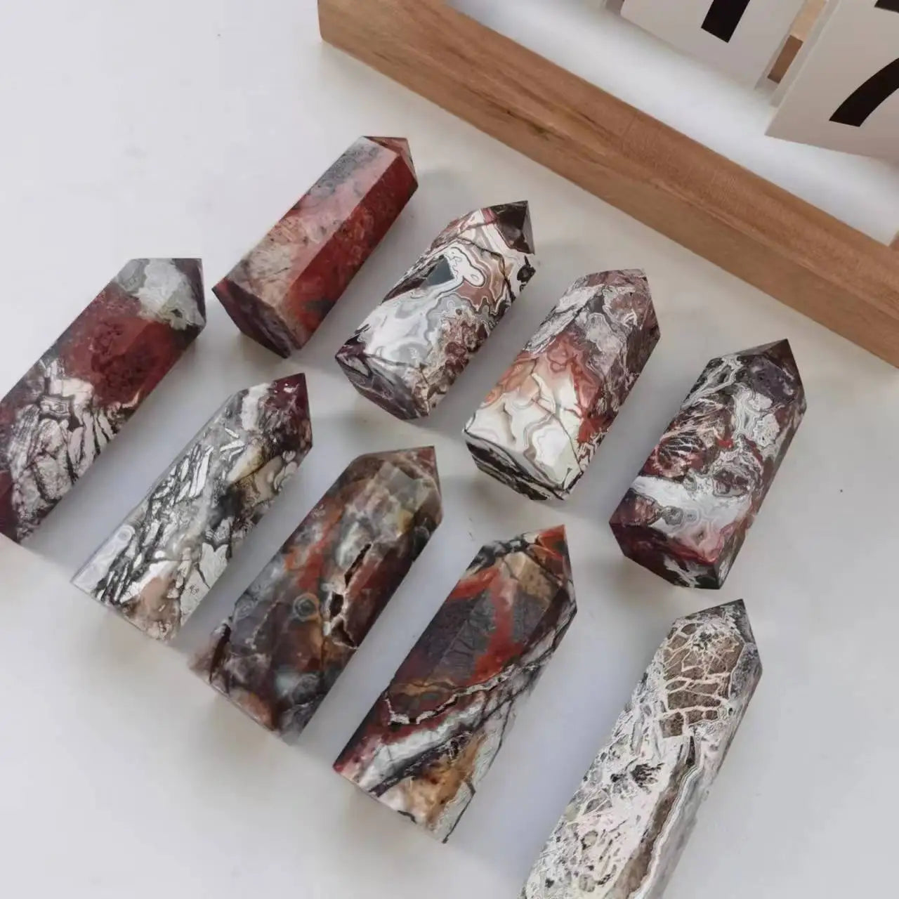 Wholesale Crystal Point Crystals Healing Stone Wand Mexican Agate for Home Decor