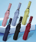 Portable Windproof Automatic Travel Umbrella Women and Men Large Size Led Light Compact Folding Rain Umbrella