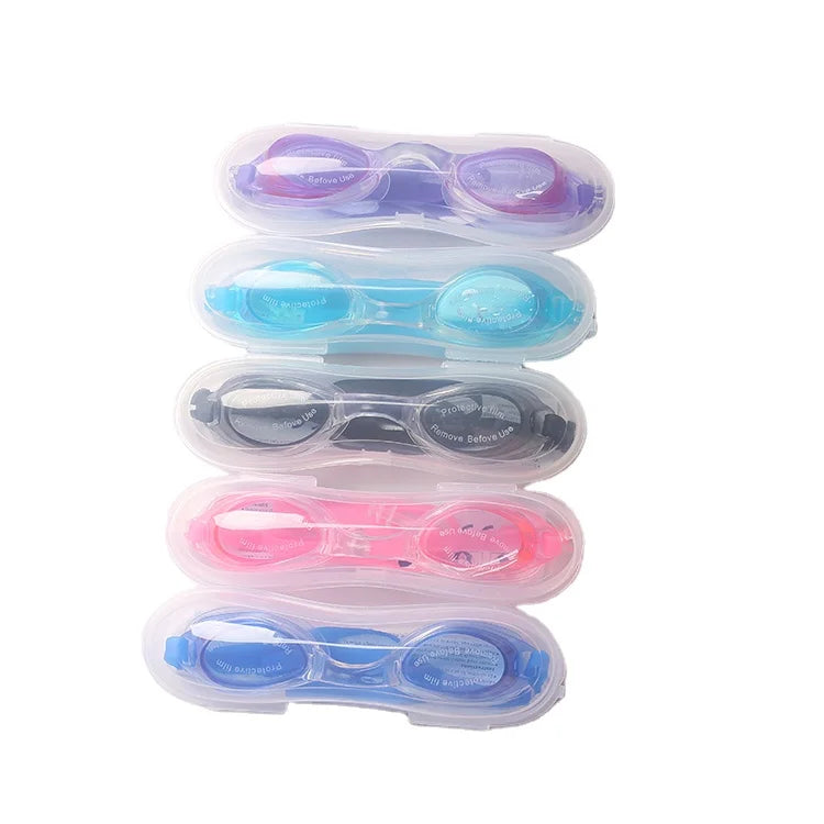 Water World Promotional Comfortable Swim Goggles Ear Plugs for Adults Children 5 Colors PC+Silicone Material Custom Logo Option