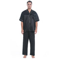 Comfortable and Suitable Men's Short Sleeve Satin Pajama Set Silky Pajamas Sleepwear