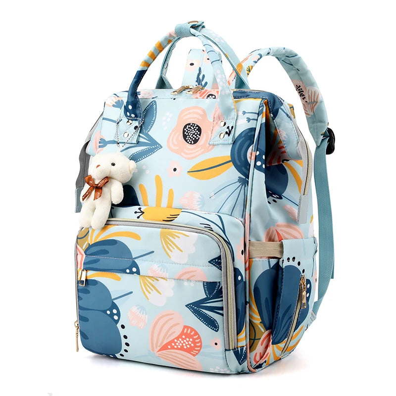 Multi-functional Nylon Waterproof Mommy Bag Large Capacity Milk Bottle Insulation Bin Diaper Bag