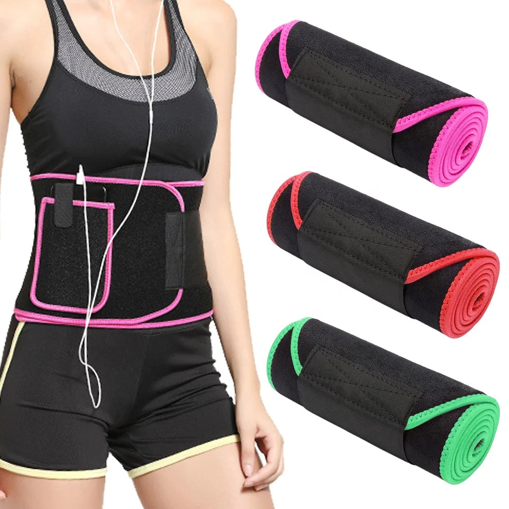 KSY Hot Selling Tummy Belt Waist Trimmer Sweat Belt for Weight Loss with Pocket