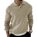 2024 Autumn Men's Fashion Slim Sweater Turn-Down Collar Long Sleeve Knitted Breathable New Wear for Winter