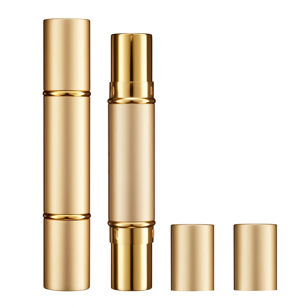 HUIHO New Design Double Side Private Label Luxury Metallic Round Lip Stick Tube Cosmetic Packaging Lipstick Container