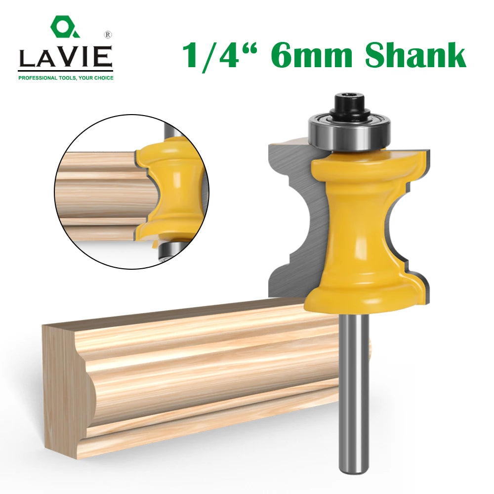 LAVIE 12mm 1/2' Shank Bull Nose Convex Column Line Molding Router Bits Woodworking