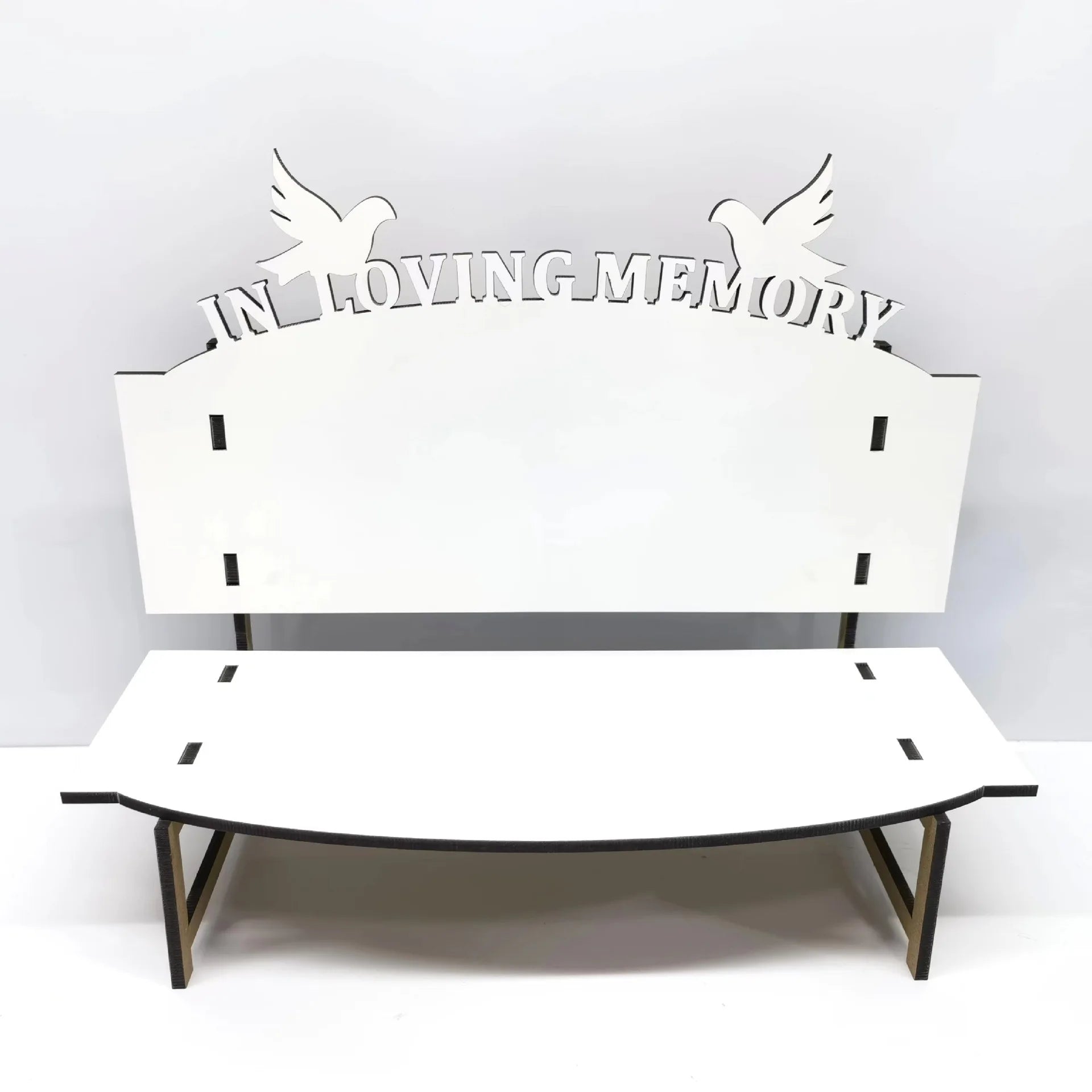 Sublimation Blank Wood Photo Frame 18CM MDF Art Deco Design Memorial Long Bench Chair Keepsake Gift Christmas Decoration
