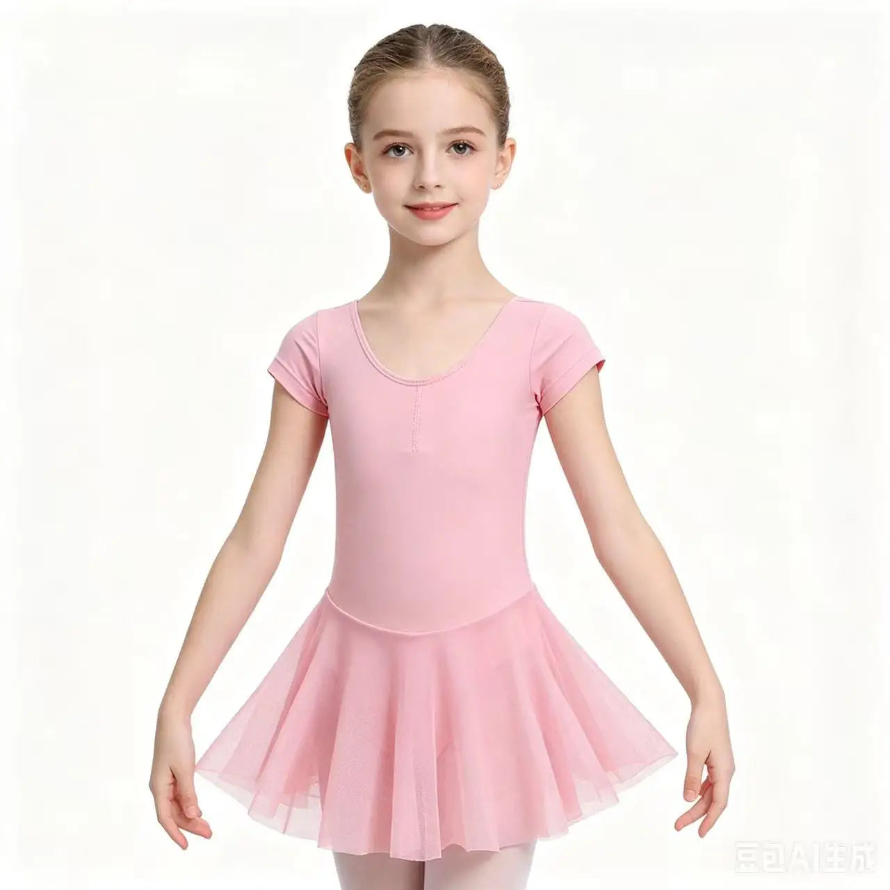 Toddler Pink Ballet Dress Dance Leotards with Skirt Gymnastic Ballerina Outfit Classic Practices Performance Costume for Girls