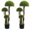 C083 Artificial Plants Plastic UV Protected Faux Real Topiary Green Plant Bonsai Artificial Tree Potted for Garden Door Decor