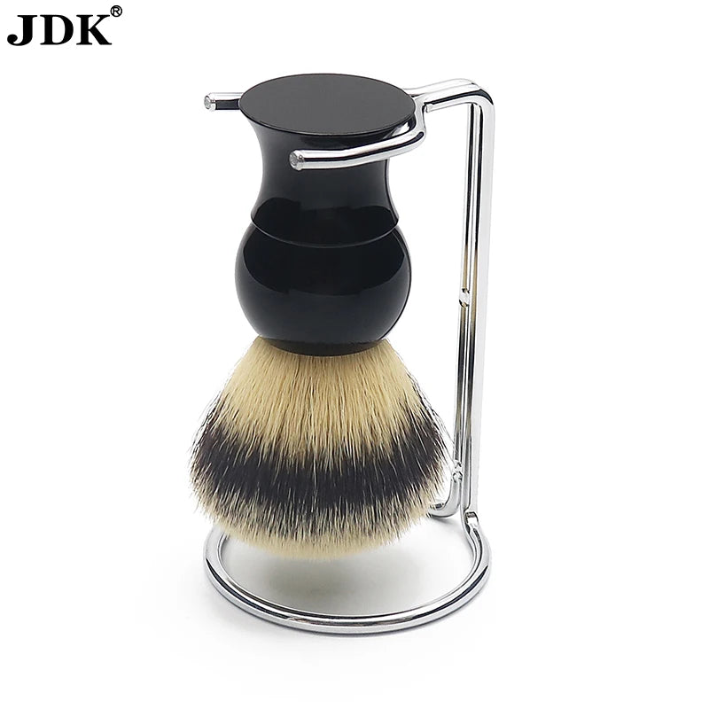 JDK Shaving Brush Set Synthetic Shaving Brush with Metal Stand Shaving Box Set