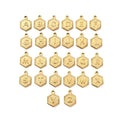 Stainless Steel Gold Geometric Hexagon DIY Pendant Trendy Initial Necklace Bracelet Charm Jewelry Accessories for Weddings