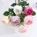 O-X591 Wholesale White Pink Large Real Touch Roses Home Wedding Decorations Single Stem Artificial Real Touch Roses Flower