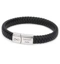 Inspire Stainless Steel Jewelry Armband Leer Met Gravure Zwart Bracelet Classic Men's Leather Bracelet Daily Wear Jewelry