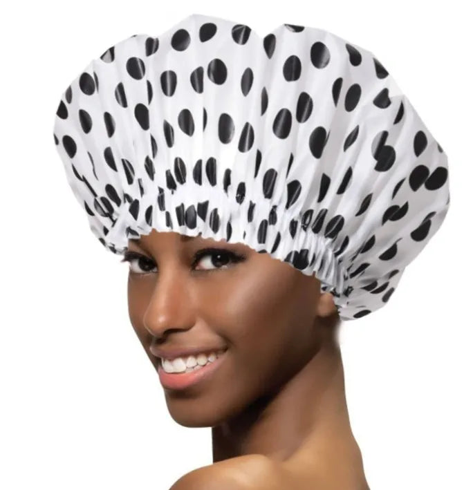 Waterproof Bath Hat Thick Disposable Elastic Cap Dot Print Women Spa Hair Salon Shower Supplies Hotel Home One-off Cap