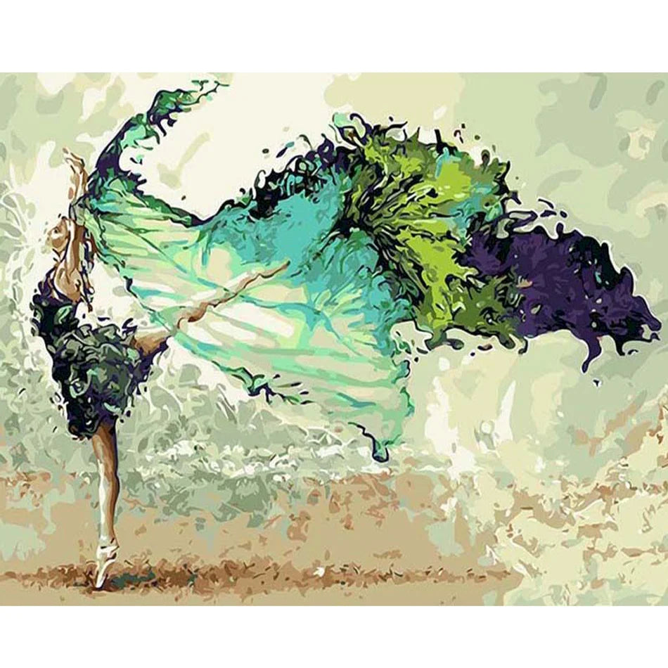 Paint by Number for AdultsEasy Paint by Numbers for BeginnerAbstract Dancer Acrylic Paint by Number for Home Wall Decor Gift