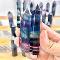 Wholesale Natural Crystal Quartz Rainbow Fluorite Tower Healing Stones Fluorite Root Points for Gift