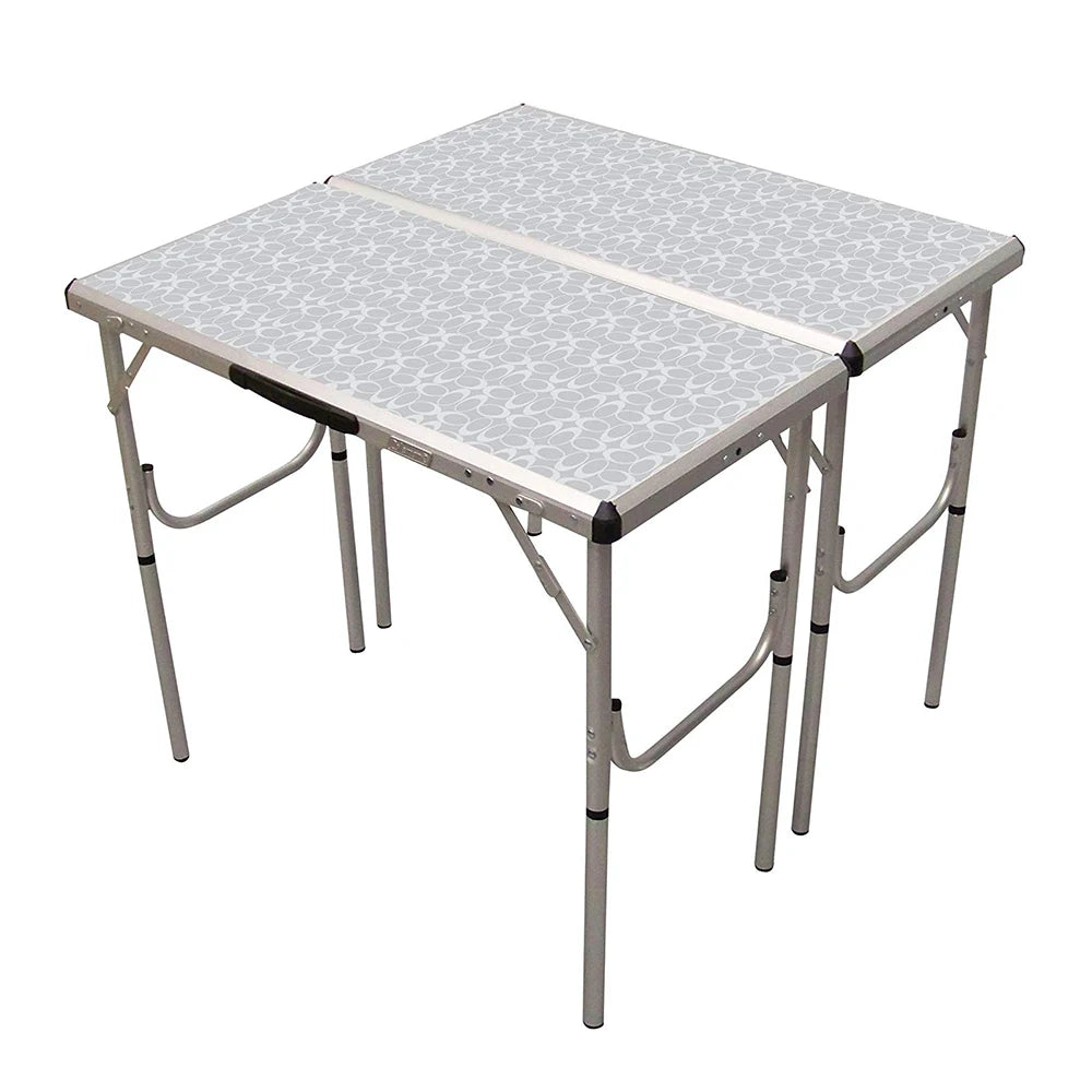 Lightweight Aluminum Folding Table Portable Height Adjustable Modern Outdoor Dining Set for Camp BBQ Park Use