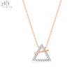 Latest Exquisite Romantic Geometric Design Necklace Jewelry 18K Rose Gold Real Natural Diamond Pendant Necklace Chain For Couple