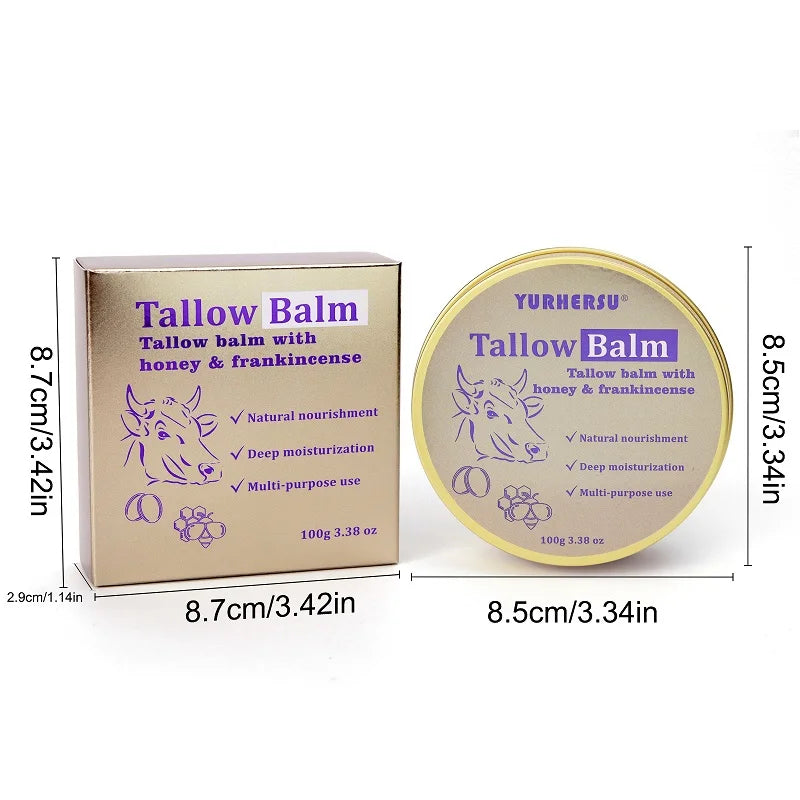 YURHERSU Body Face Moisturizer Whipped Tallow Balm Skincare Balm Grass Fed Beef Tallow Organic Beef Tallow Balm for Face Body