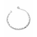Satellite Bracelets Women Double Layer square Chain 925 Sterling Silver Bracelets Silver Double Layer Bracelet