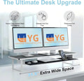 Monitor Stand Riser Laptop Stand 31.5" Dual 2-Tier Desktop Riser with Pull-out Tray & Phone Holder for Home Office Desk