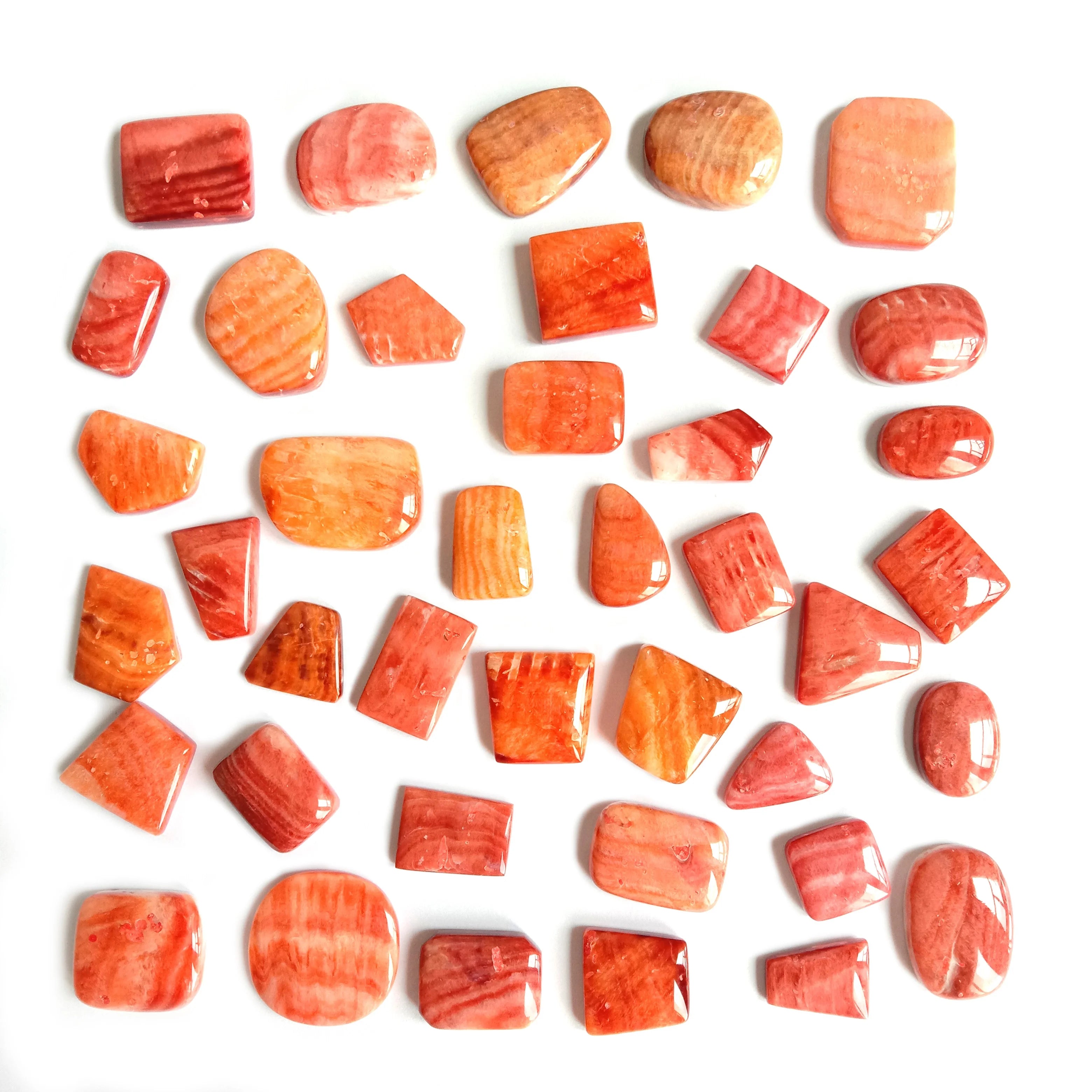 Spiny Oyster Shell Cab Orange Red Pink Cabochon Natural