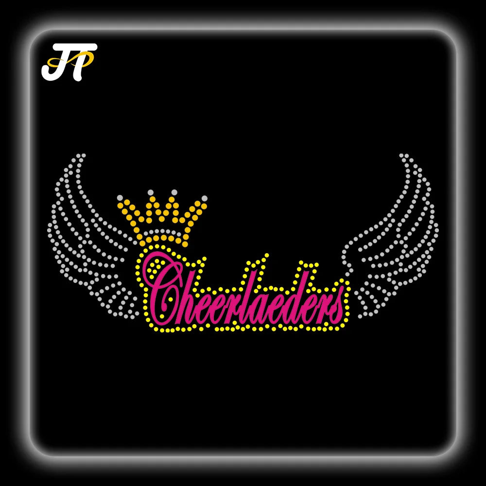 T&J Factory Custom 3D Heart Motif Rhinestone Iron-on Transfer Bling Heat Transfer Design for Clothes Diamond Shape Hot-Fix