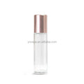 Cosmetic Dispensing Cuticle Oil Metal Steel Roller Ball 5ml 10 ml 10ml Frosted Roller on Glass clear Bottle with Rose Gold Cap