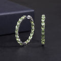 RZ0002 Abiding Fine Jewelry Inside Out Hoops Natural Peridot Gemstone Womens Custom 925 Sterling Silver Earrings Hoop