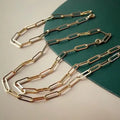 Wholesale Individual 925 Silver Rectangle Clavicle Chain Double Ring Buckle Necklace 18k Gold Jewelry Necklace for Women