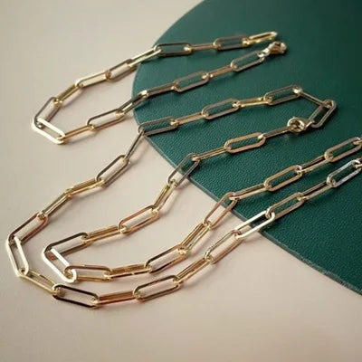 Wholesale Individual 925 Silver Rectangle Clavicle Chain Double Ring Buckle Necklace 18k Gold Jewelry Necklace for Women