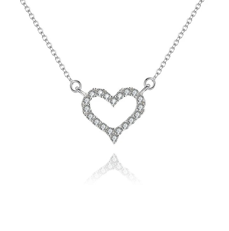 Diamond Heart Necklaces Valentines Day Gifts Fine Jewelry Crystal Choker love Heart Necklace