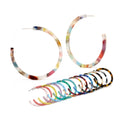 Bohemian Style New Style Minimalist Resin Hoop 50mm Acetate Sheet Colored Tie Earrings Jewelry for Women