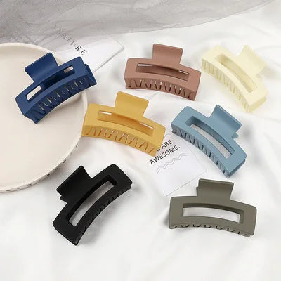 Square Large Shark Catch Hair Clip Simple Pan Headdress Bathing Hair Catch Acrylic Hair Clip for Women Girls