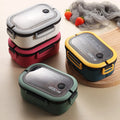 Hot Sale 2 Tier Lunch Box Student Compartment Lunch Box Microwaveable Working People Fat Loss Food Container