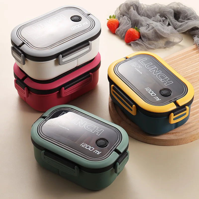 Hot Sale 2 Tier Lunch Box Student Compartment Lunch Box Microwaveable Working People Fat Loss Food Container