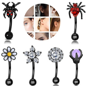 Dark Style Gothic Piercing Eyebrow Nail Personality Zircon Body Piercing Jewelry Wholesale Eyebrow Ring