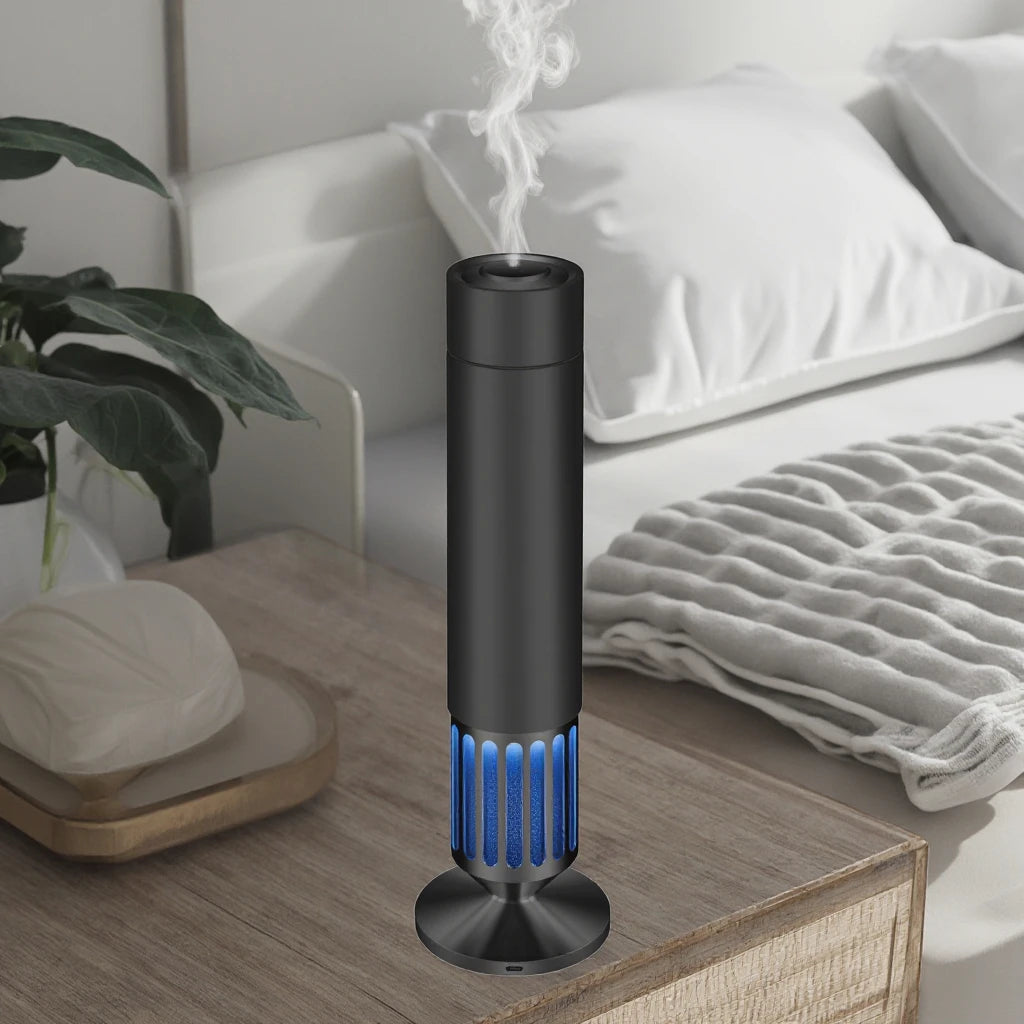 Commercial Metal Aroma Diffuser BT Control Auto-Shut-Off Portable Waterless Speaker Music Scent for Large Areas French Operating